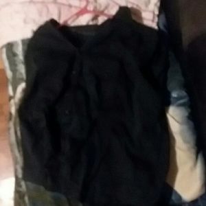 Women's black collared shirt